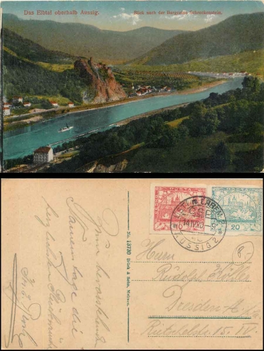 Aussig Ruine Schreckenstein o 14.4.1920