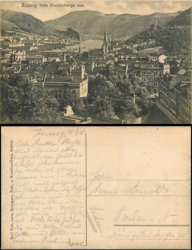 Aussig vom Marienberg Böhmen gebr. 1925