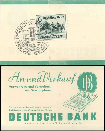 Deutsche Reich Michel 686 International Automobilausstellung 1939 mit Sonderstempel Berlin Charlottenburg 17.2.1939