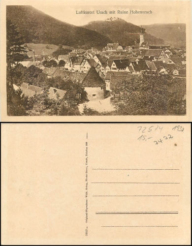 Bad Urach mit Ruine Hohenurach o ca. 1930