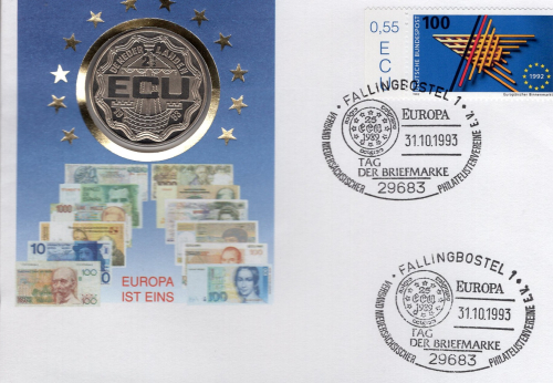 BRD Numisbrief 2 1/2 ECU 1993 Niederlande Leeghwater