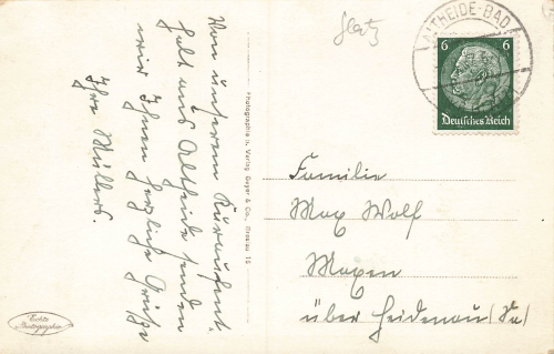 Bad Altheide Waldweg Schlesien Polanica-Zdrój o 1937