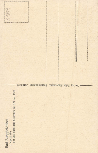 01816 Bad Berggießhübelvor und nach der Unwetterkatastrophe 8./9. Juli 1927 Hauptstrasse