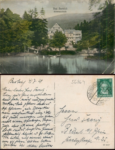 56864 Bad Bertrich Schwanenteich o 4.7.1928