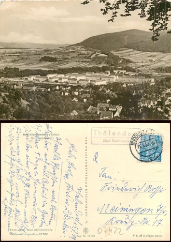 Bad Blankenburg Sobiksiedlung Landpoststempel Thälendorf o 15.5.1959