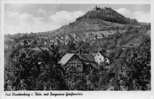 Bad Blankenburg mit Burgruine Greifenstein o 1945
