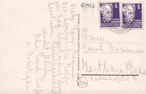 Bad Blankenburg mit Burgruine Greifenstein o 1945