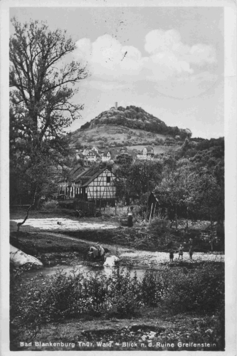 Bad Blankenburg Blick zur Ruine Greifenstein o 1929