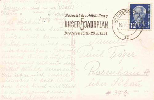 Bad Brambach Vogtland Festhalle o 1951