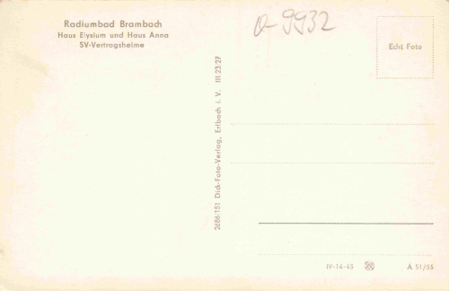 Bad Brambach Haus Elysium und Haus Anna * 1955