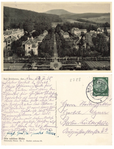 Bad Bruckenau vom Schlosshotel mit Dreistelzberg o 1938