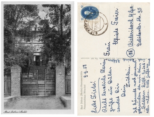 Bad Duben Mulde Pensionshaus Moschel o September 11, 1950