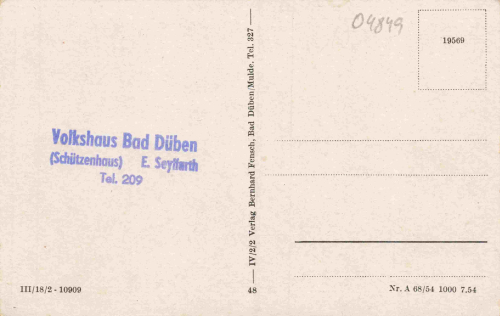 Bad Düben Volkshaus Schützenhaus * 1954