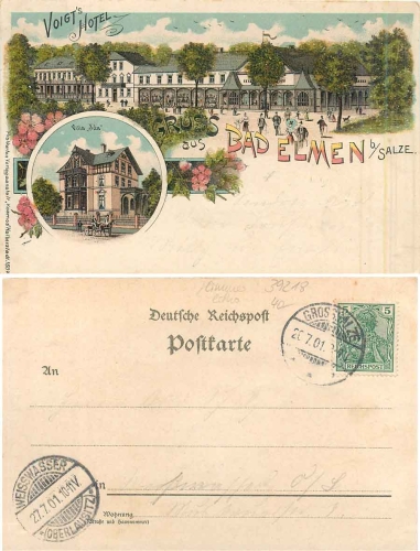 Bad Elmen Schoenebeck Voigts Hotel Glimmer-Litho o 27.7.1901