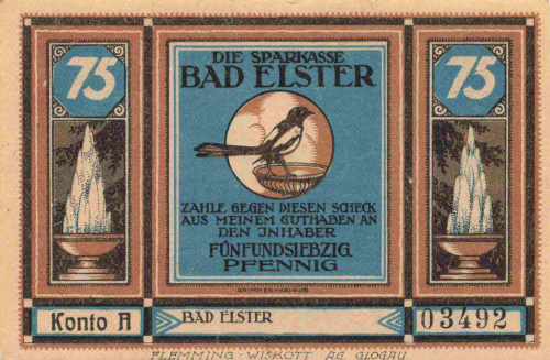 Bad Elster Vogtland Notgeldschein um 1920