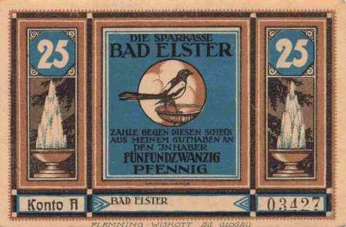 Bad Elster Vogtland Notgeldschein um 1920