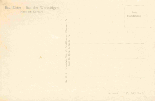 Bad Elster Vogtland Haus am Kurpark * 1951
