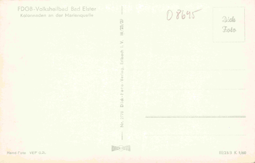 Bad Elster Vogtland Kolonaden an der Marienquelle * 1960
