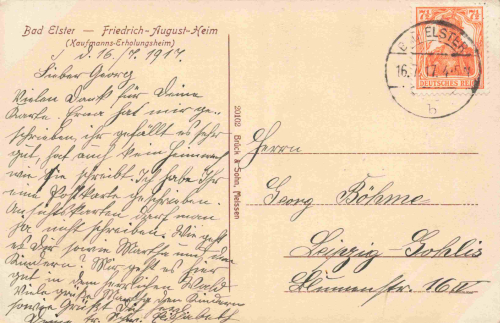 Bad Elster Vogtland Friedrich-August-heim o 1917