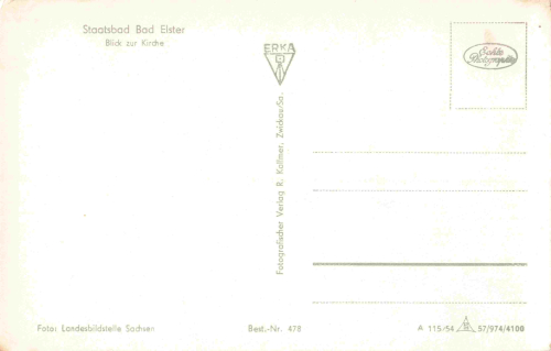 Bad Elster Vogtland Blick zur Kirche * 1957