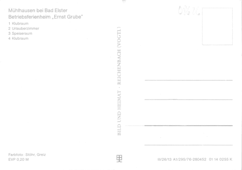 Mühlhausen Bad Elster Vogtland Betriebsferienheim "Ernst Grube" * 1976