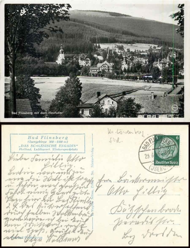 Bad Flinsberg Kreis Löwenberg Isergebirge o 29.8.1934
