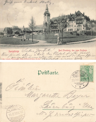 Bad Flinsberg Isergebirge Schlesien neues Kurhaus Swieradow-Zdroj o 1901