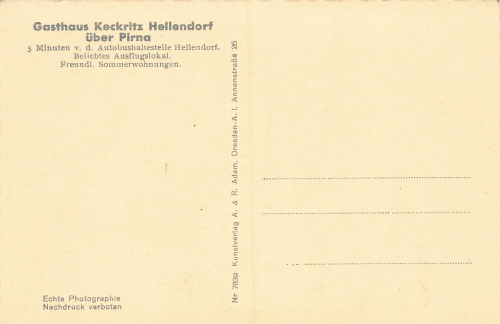 01816 Hellendorf Bad Gottleuba Gasthaus Keckritz * um 1930