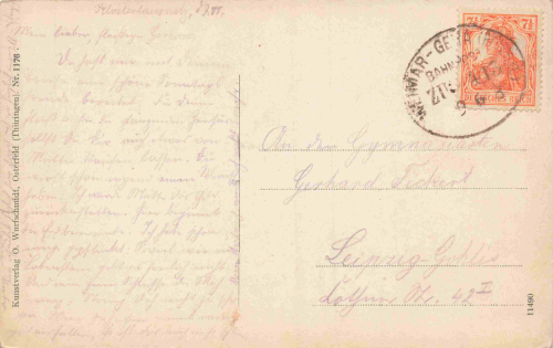 Bad Klosterlausnitz Teich Bahnpost Weimar-Gera Zug 413 o 1918