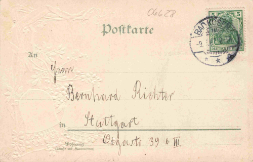 Bad Kösen Wilhelmsburg Jugendstil Prägekarte o 1907