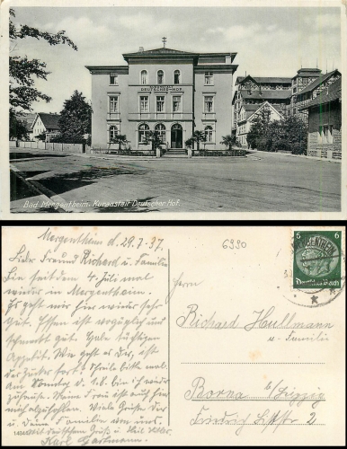 Bad Mergentheim Kuranstalt Deutscher Hof o 29.7.1937