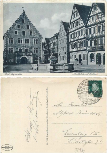 Bad Mergentheim Marktplatz mit Rathaus o 20.9.1929