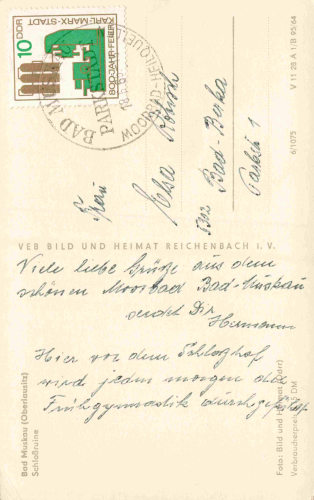 02953 Bad Muskau Schlossruine o 1965