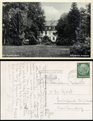 Bad Neustadt Saale Schlosshotel Kurgarten o 20.5.1937