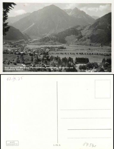 87541 Bad Oberdorf, mit Pfarmenhölzer, Breitenberg, Rotspitze u. Nebelhorn *1935