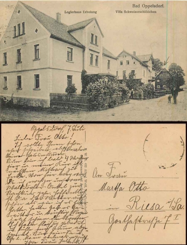 Bad Oppelsdorf Logierhaus Erholung Villa Schweizerschlößchen o ca. 1920