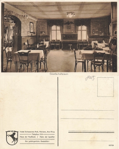 Bad Reinerz Schlesien Hotel Schwarzes Ross Duszniki-Zdroj * um 1930