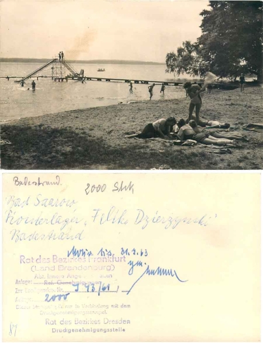 15526 Bad Saarow pioneer camp "Feliks Dzierzynski" bathing beach *1959