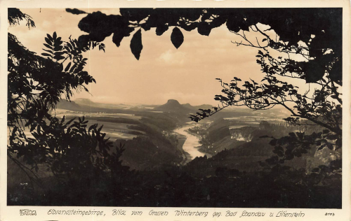 01814 Bad Schandau Elbsandsteingebirge vom Grossen Winterberg * um 1930 Hahn-Foto8103