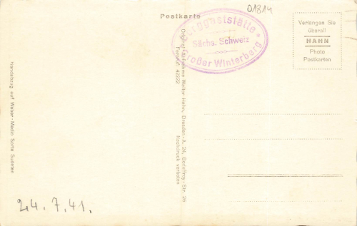 01814 Bad Schandau Elbsandsteingebirge vom Grossen Winterberg * um 1930 Hahn-Foto8103