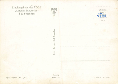 01814 Bad Schandau FDGB Heim "Antonin Zapotocky" * 1959
