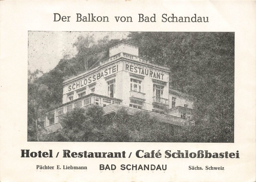 01814 Bad Schandau Restaurant Schlossbastei 1958