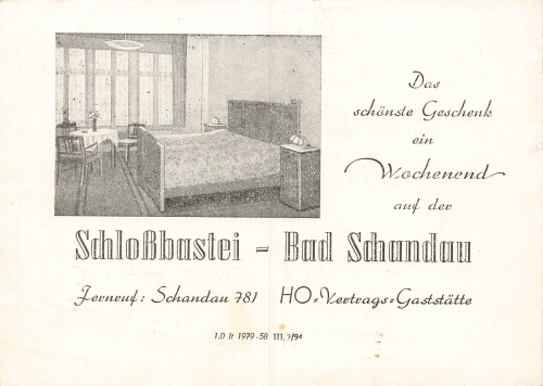 01814 Bad Schandau Restaurant Schlossbastei 1958