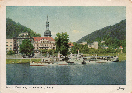 Elbe steamship "Pillnitz" off Bad Schandau * 1952