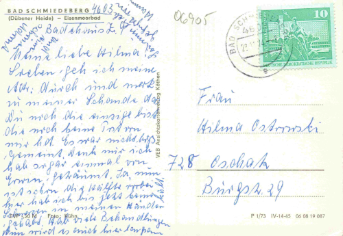 Bad Schmiedeberg Dübener Heide Eisenmoorbad  o 1974