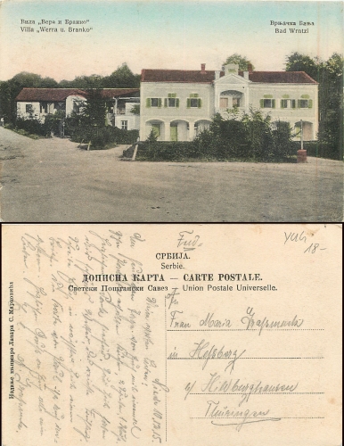 Bad Wrntzi Villa Werra und Branko, gebr. ca.1915