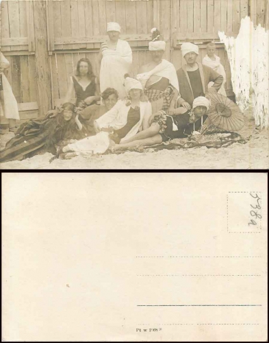 Bademode Strandfoto Echtfoto-AK * ca.1920
