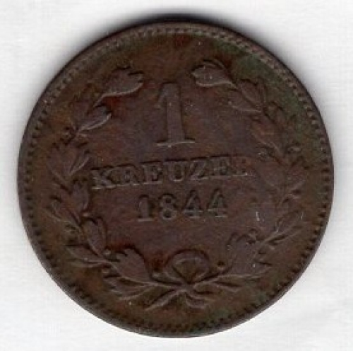 Baden 1 Kreuzer 1844 Leopold