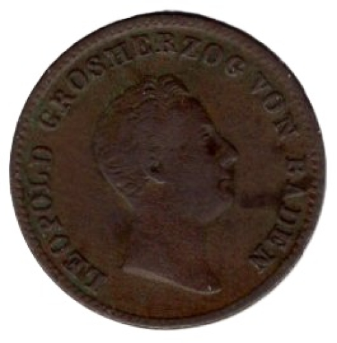 Baden 1 Kreuzer 1844 Leopold