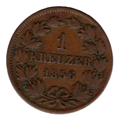Baden 1 Kreuzer 1856 Friedrich Grosherzog